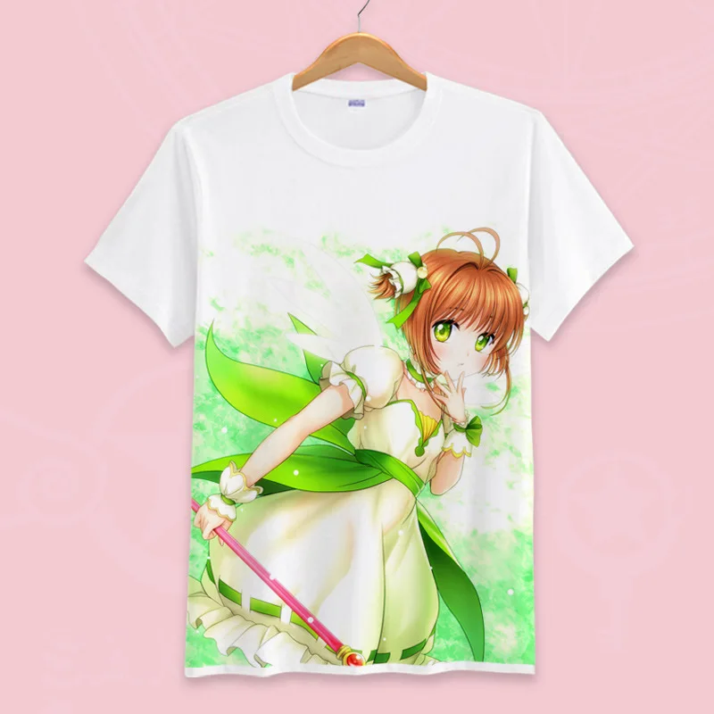 Япония карта аниме Captor Sakura Футболка с принтом футболка унисекс короткими