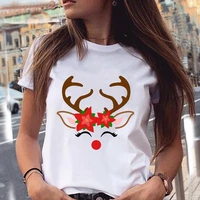 new year casual 90s happy merry christmas fashion women print clothes holiday tops tee tshirt festival female graphic t shirt