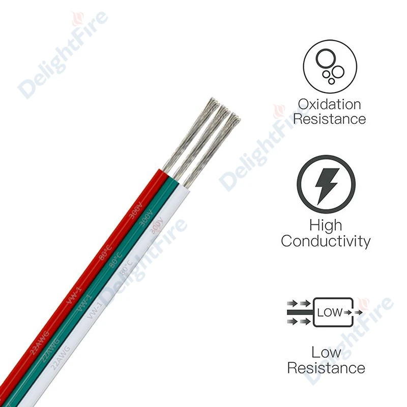 UL2468 3 рулона 3pin 22AWG луженая медная проволока Светодиодная лента провод