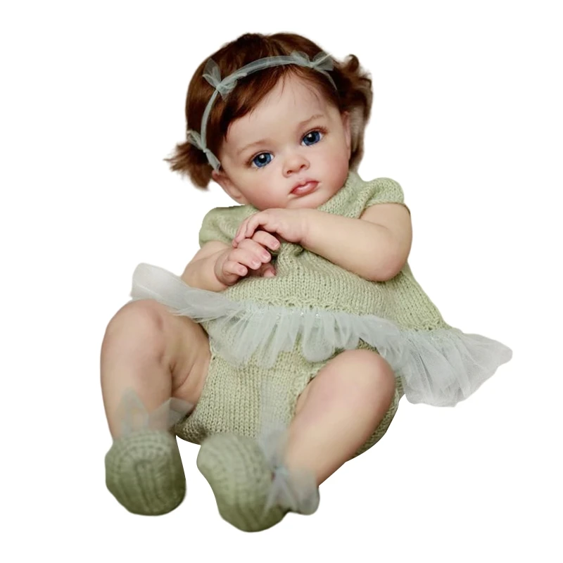 

60cm Realistic Reborn Cute Toddler Doll with Acrylic Eyes Grandma’s Collection