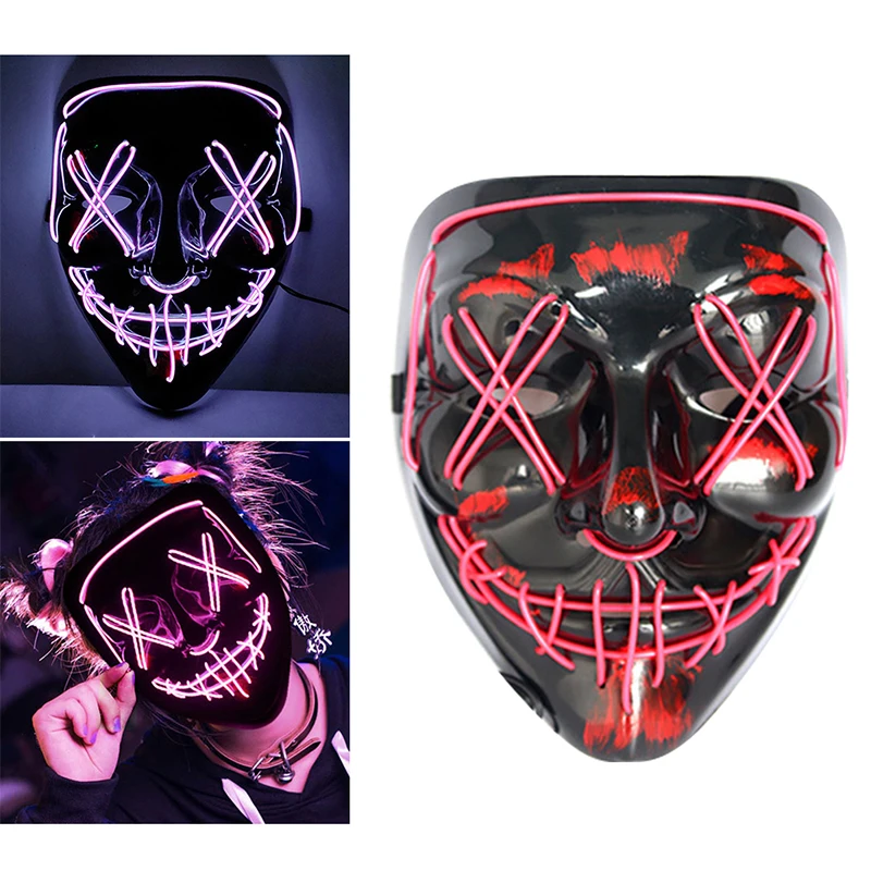 Светодиодные маски для вечеринки маска на Хэллоуин фестиваль Забавный костюм