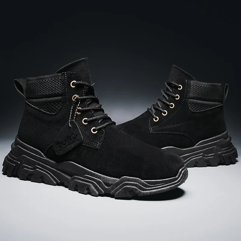 Мужские кожаные ботинки удобная зимняя теплая обувь мужские мотоботы ботильоны