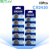 10pcspack cr2430 button batteries dl2430 br2430 kl2430 cell coin lithium battery 3v cr 2430 for watch electronic toy remote