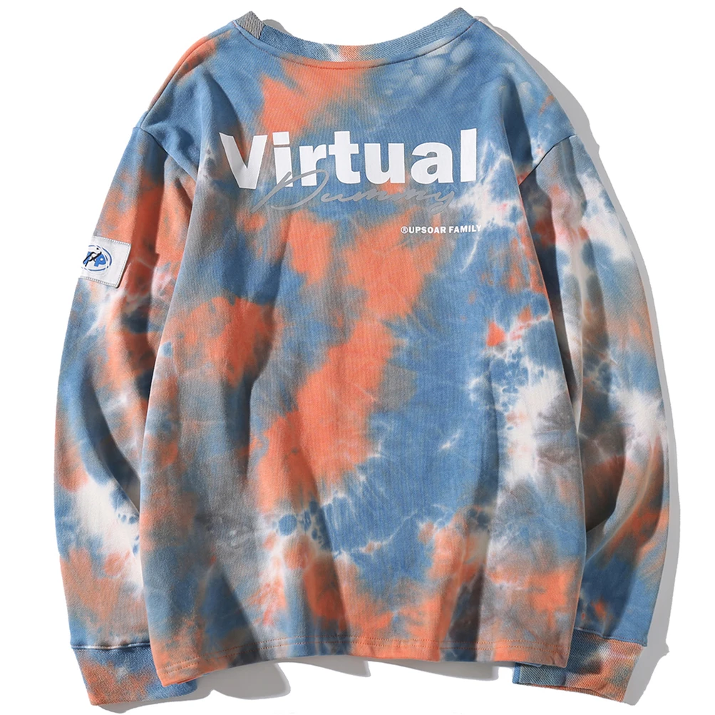 Повседневные свободные худи с круглым вырезом мужские хипстерские толстовки в