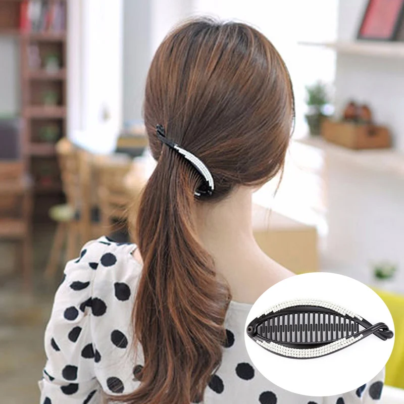 Женские заколки-когти в форме рыбы стразы модные заколки для волос