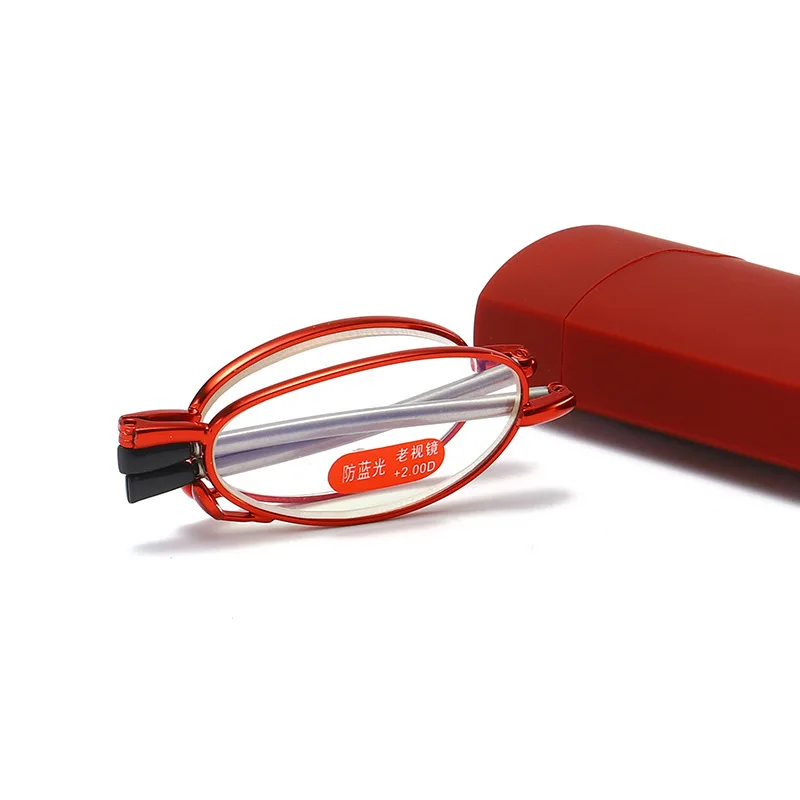 

Металлические складные очки для чтения для женщин и мужчин, очки для чтения с защитой от синего света, очки для дальнозоркости + 1,0 + 1,5 + 2,0 + 2,5 +...