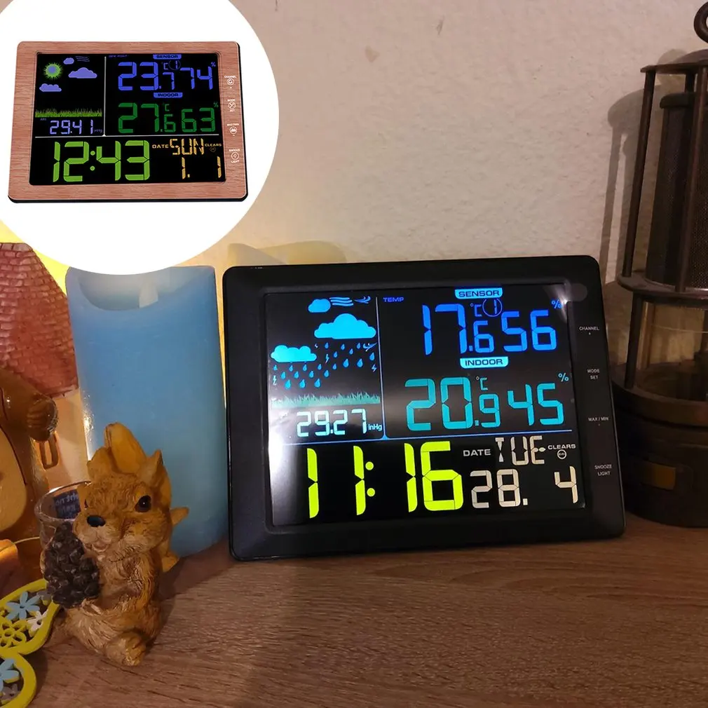 Метеостанция с цветным дисплеем уличный датчик давления воздуха барометр