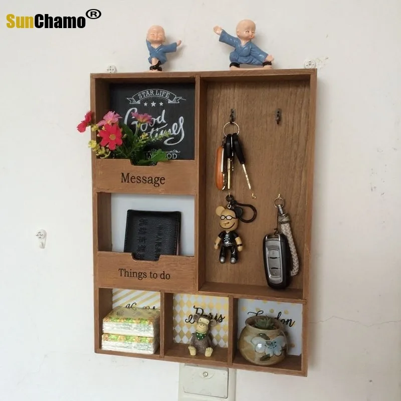 Винтажная домашняя коробка для хранения ключей дверь подвесная стена вход на