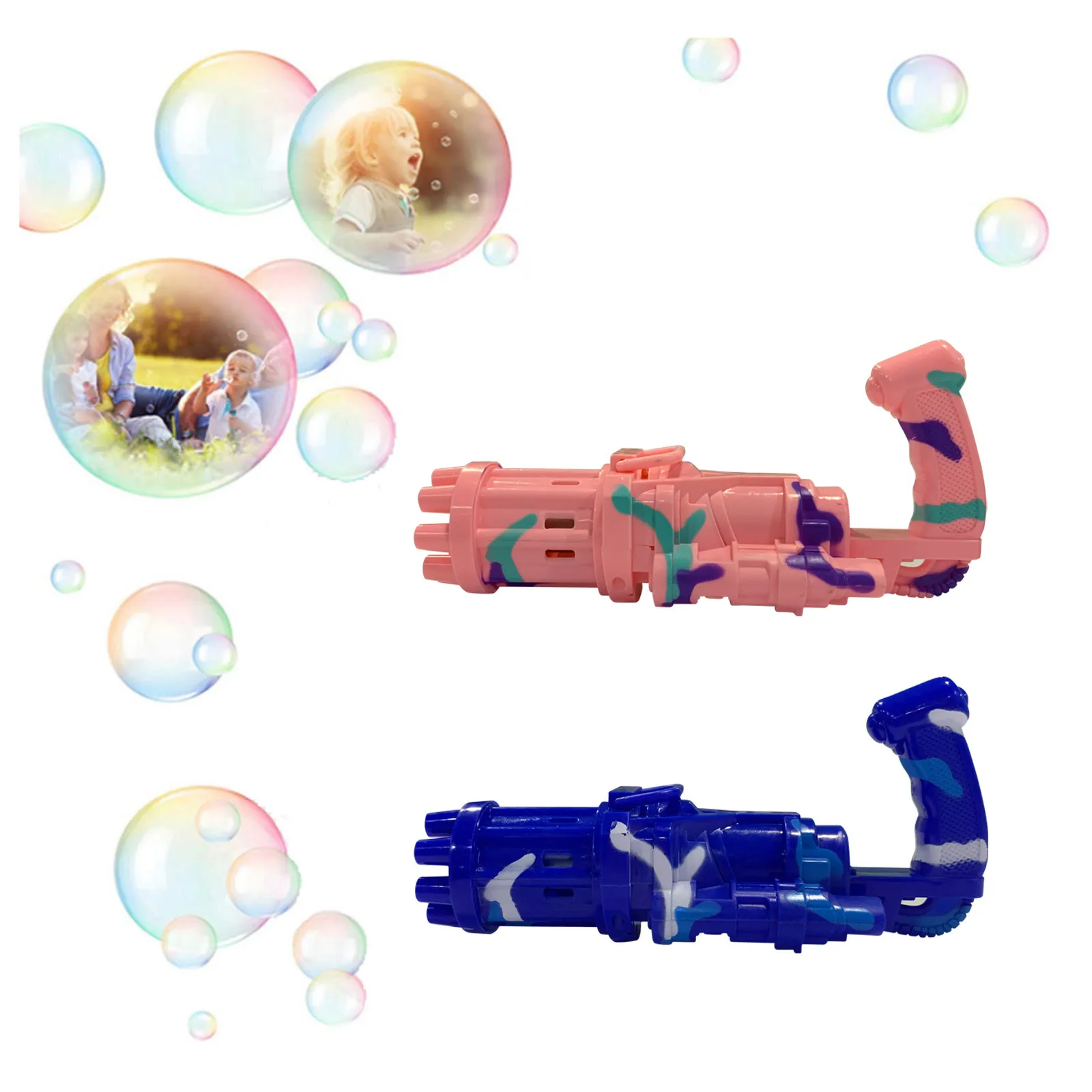 

2PCS Bubble Machine 8-Hole Bubble Blower Automatic Bubble Machine Electric Funny Magic Summer Bubble Blower Wedding Supplies