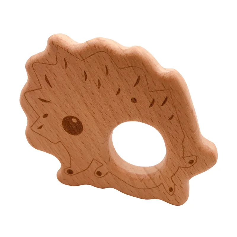

1Pc Lovely Wooden Teether Pure Natural Cartoon Animal Baby Teething Nursing Beech Teether Toddle DIY Chew Necklace Pendant Toys
