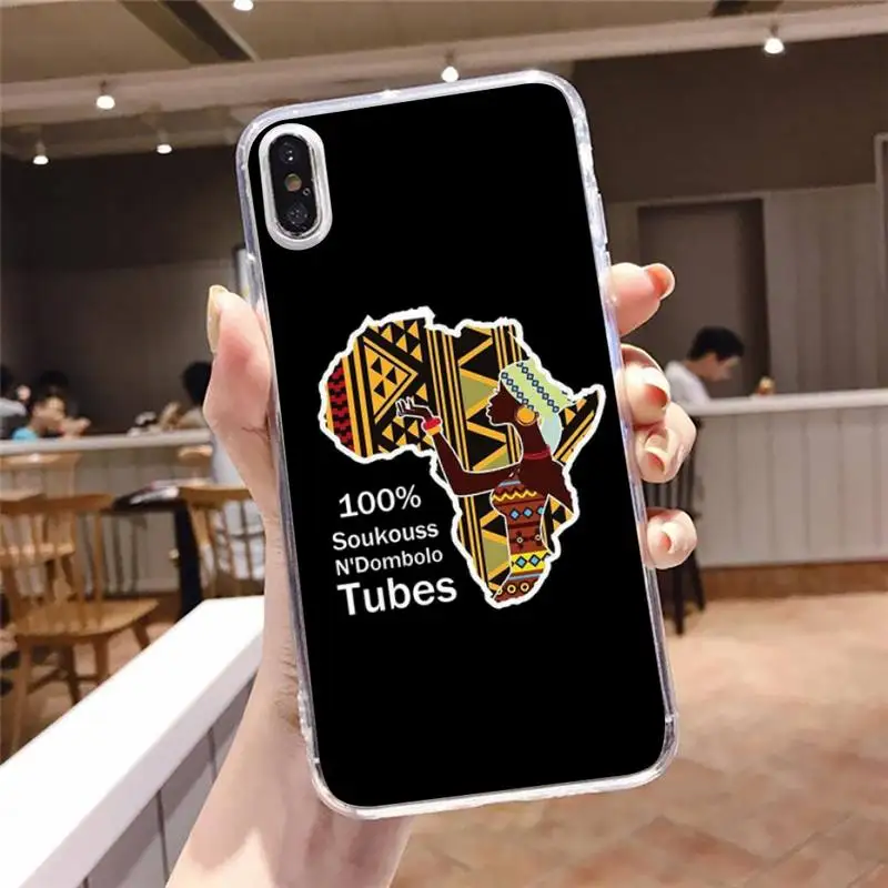 

Africa Map Geography Painted Phone Case Transparent soft For iphone 5 5s 5c se 6 6s 7 8 11 12 plus mini x xs xr pro max