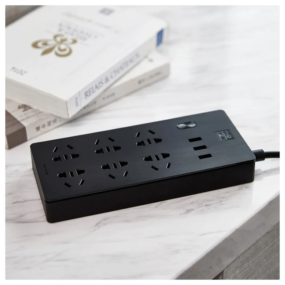 Xiaomi TP 6 портов/2 порта 3 usb разъем питания защита от перегрузки 750 Retardant пламя Домашний Электронный удлинитель Черный