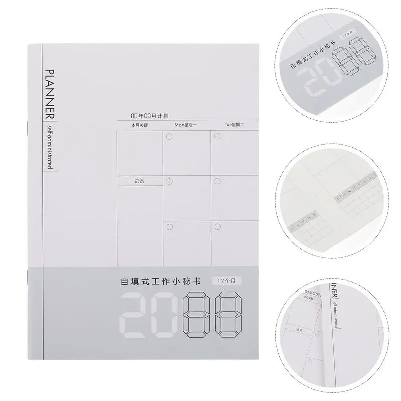 

2pcs Monthly Planning Notepads Student Writing Schedule Books Office Stationery