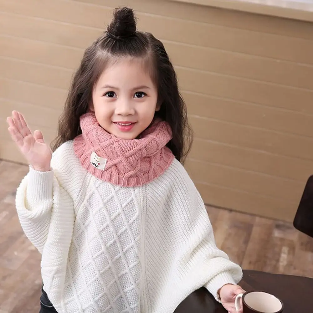 1 шт. однотонный милый вязаный шарф петля с логотипом мягких усов шейный платок