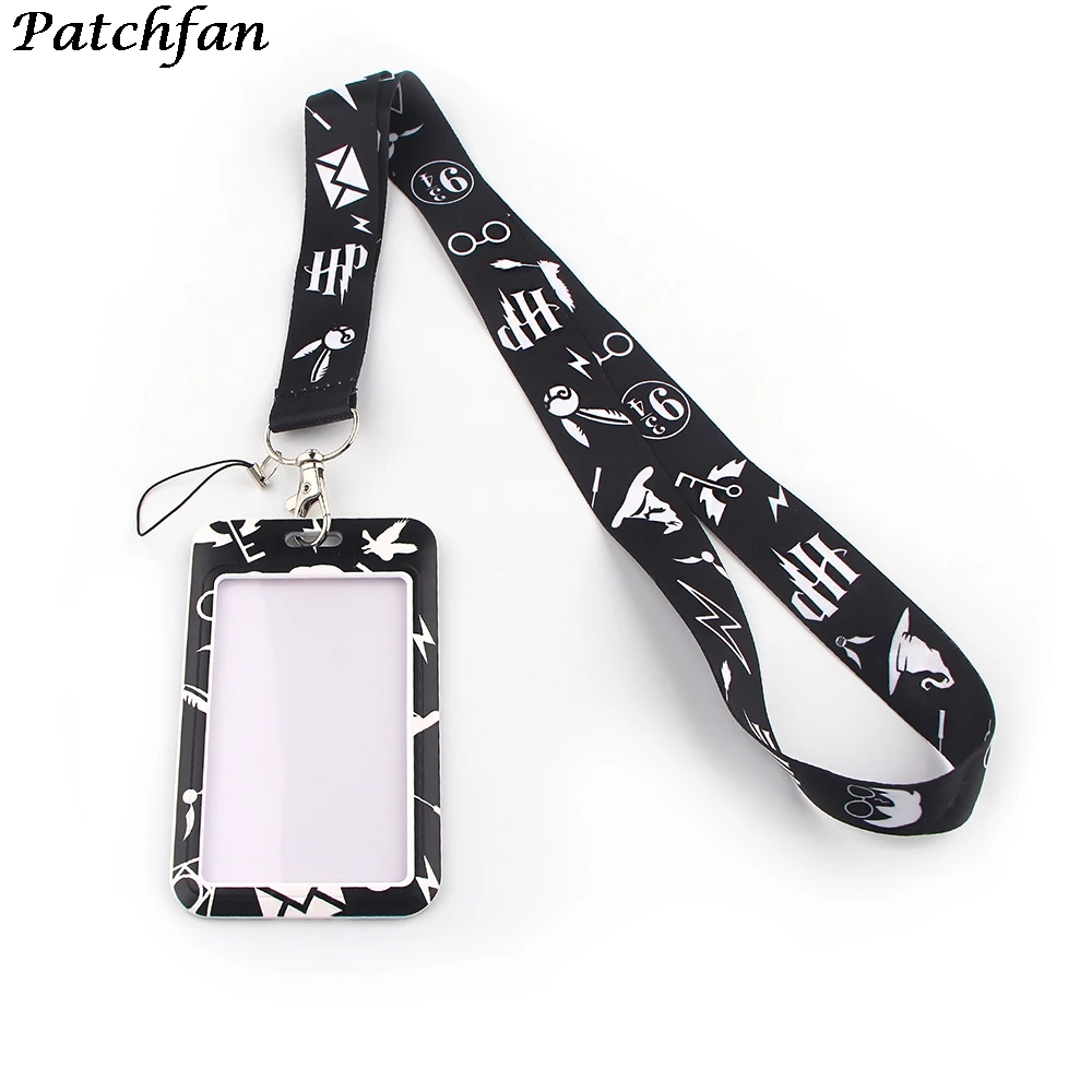 

20Pcs/lot AD109 Patchfan Cartoon Magical School Student Key PVC Card Cover Phone Badge Holders Neck Strap Webbing Lanyard