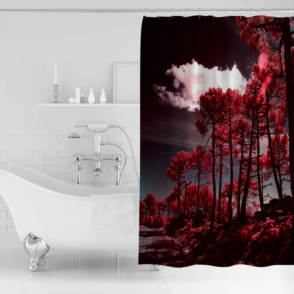Forest Red Mangrove Shower Curtain Bathroom Decor Fabric Farmhouse | Дом и сад