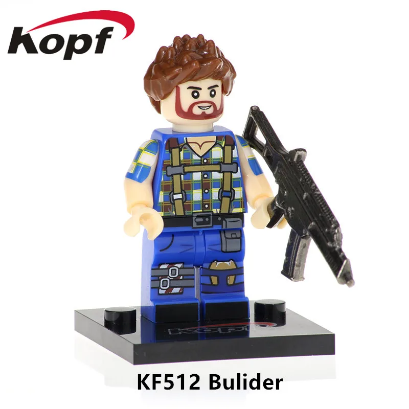 KF512 Without Box Одиночная строительных блоков с металлическим оружейным стрелком игра небо лиса выгорание Белый Костюм Фигурки для детей Коллекция игрушек KF671 - Color: KF512 Without Box