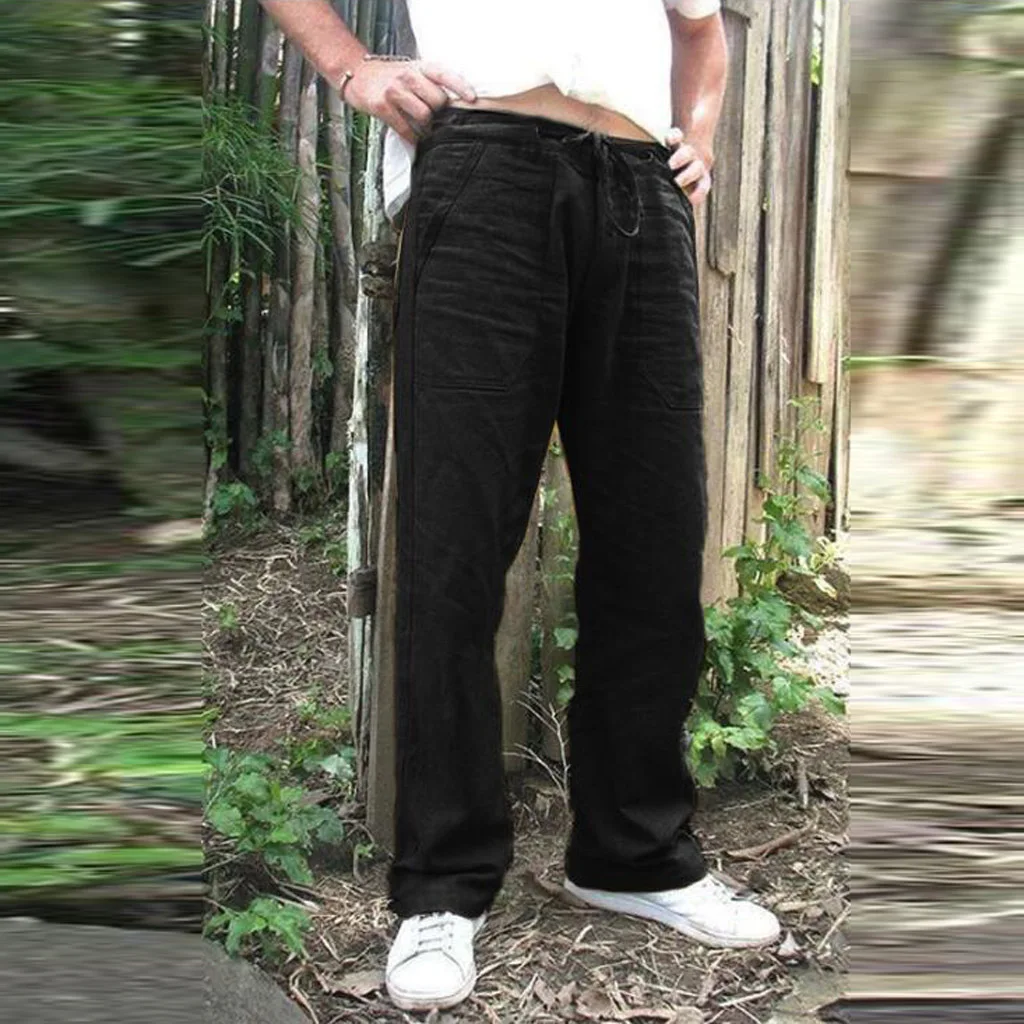 

AliExpress Hot Sale Men's Plain Weave Straight Leg Running Sweatpants Fitness Joggers Drawstring Loose Casual Pants