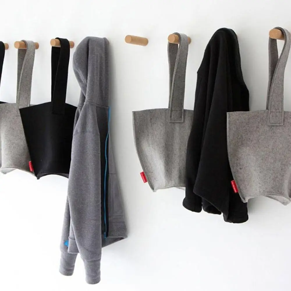 

Sqinans Natural Wood Clothes Hanger Wall Mounted Coat Hook Decorative Key Holder Hat Scarf Handbag Storage Hanger Bathroom Rack