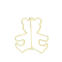 oi new arrival fashion gold color little bear shape animal brooch copper corsage suit scarf hijab pins for women girls kids gift