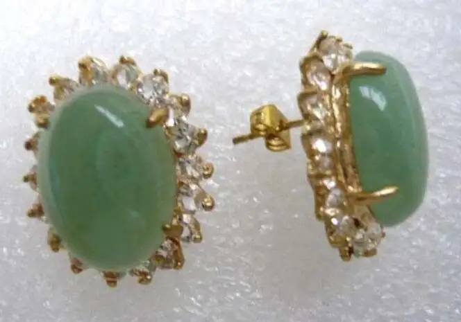 

5 colors! charm green/ black tiger eye natural jade earring