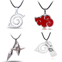 anime cosplay necklace akatsuki organization red cloud sign metal pendant necklaces for men women jewelry accessories
