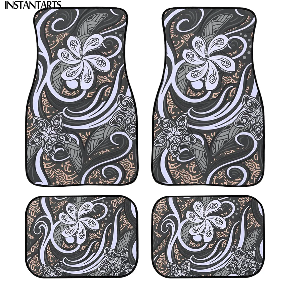 

INSTANTARTS Traditional Flower Pattern Fashion Car Interior Protector Custom Floor Mats for Cars Non Slip Universal Car Mats New