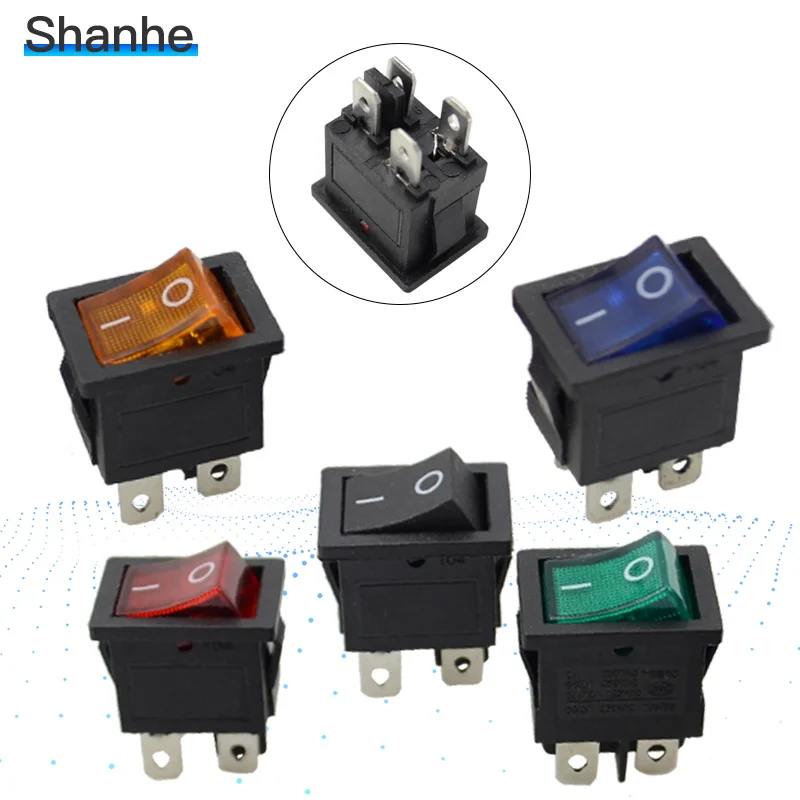 5 шт. клавишный переключатель с подсветкой 4 контакта лампой ВКЛ ВЫКЛ|lamp switch|switch