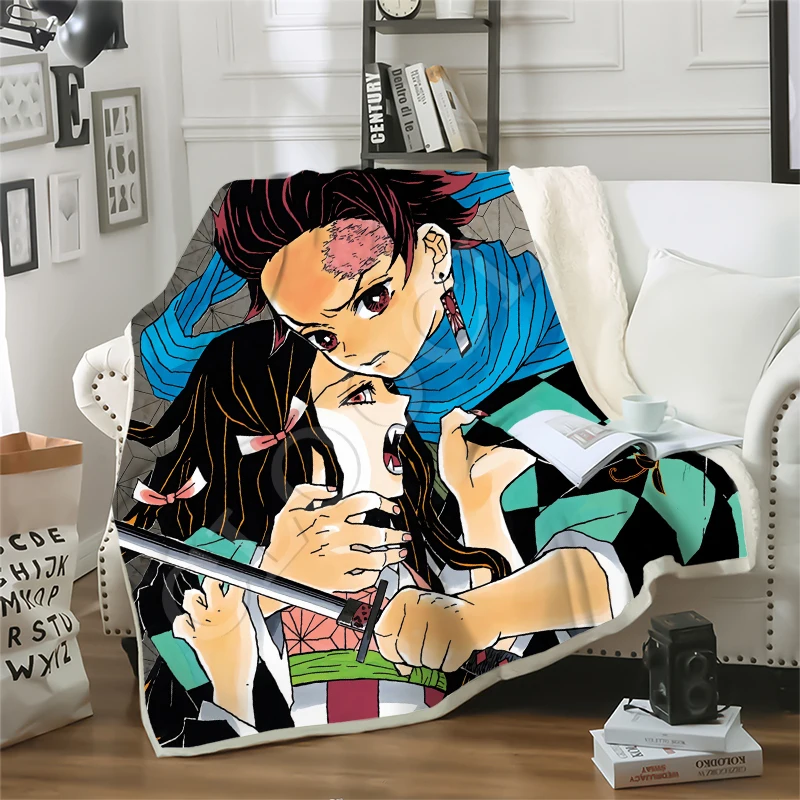 

Animes Demon Slayer Kimetsu No Yaiba Blankets 3D Print Casual Sofa Travel Youth Bedding Throw Blankets Bedspread for Plush Quilt