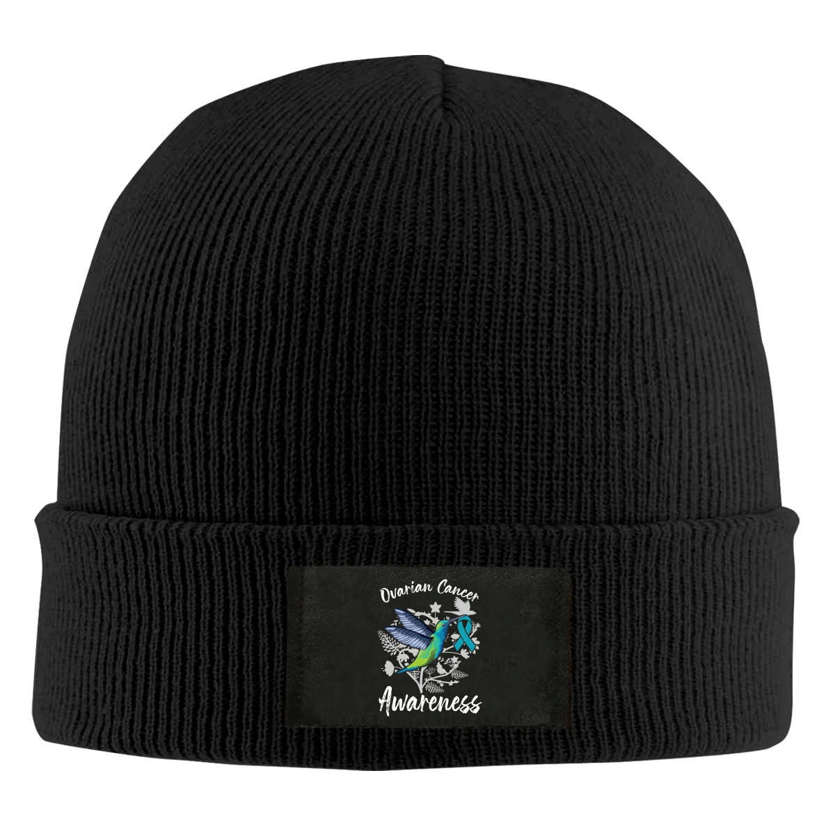 

Ovarian Cancer Awareness Beanie Hats For Men Women With Designs Winter Slouchy Knit Skull Cap