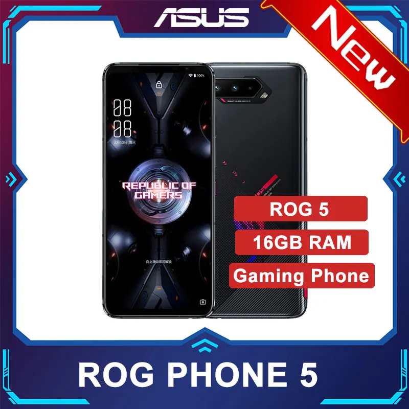 

NEW Asus ROG Phone 5 Global ROM Snapdragon888 8/12/16RAM 128/256GB 6000mAh 6.78" 144HZ Rate 65W Charger ROG5 Gaming Phone