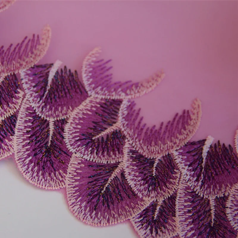 20 м/лот вышивка кружевной отделкой ткань вуаль фиолетовый Швейные аксессуары