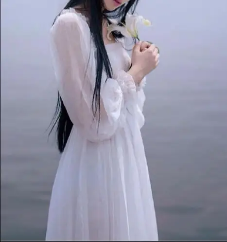 Сказочное шифоновое платье для девочек женские белые платья с длинными