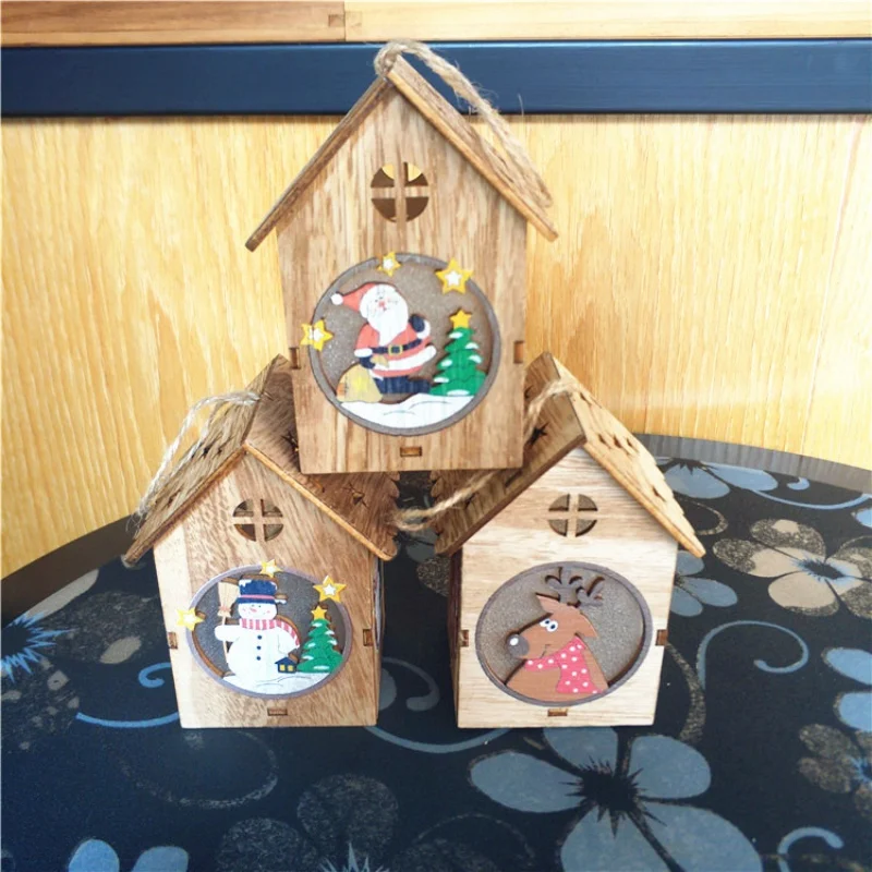 Рождественские украшения для дома светодиодсветильник ка снежинка деревянный