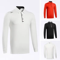 2021 summer mens top golf mens stand collar casual long sleeve t shirt golf sportswear