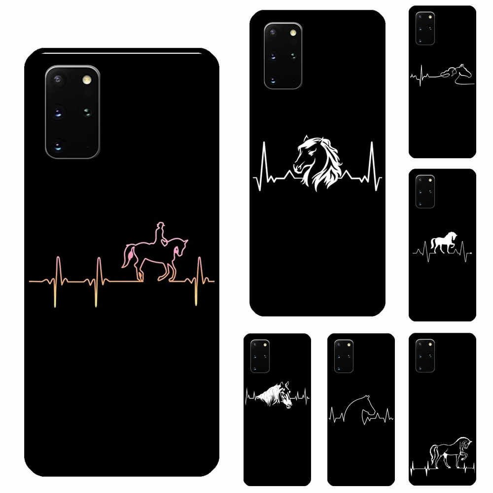 Horse Pony Heartbeat Case For Samsung Galaxy S22 Ultra S20 FE S8 S9 S10 Note 10 Plus Note 20 S21 Ultra Cover