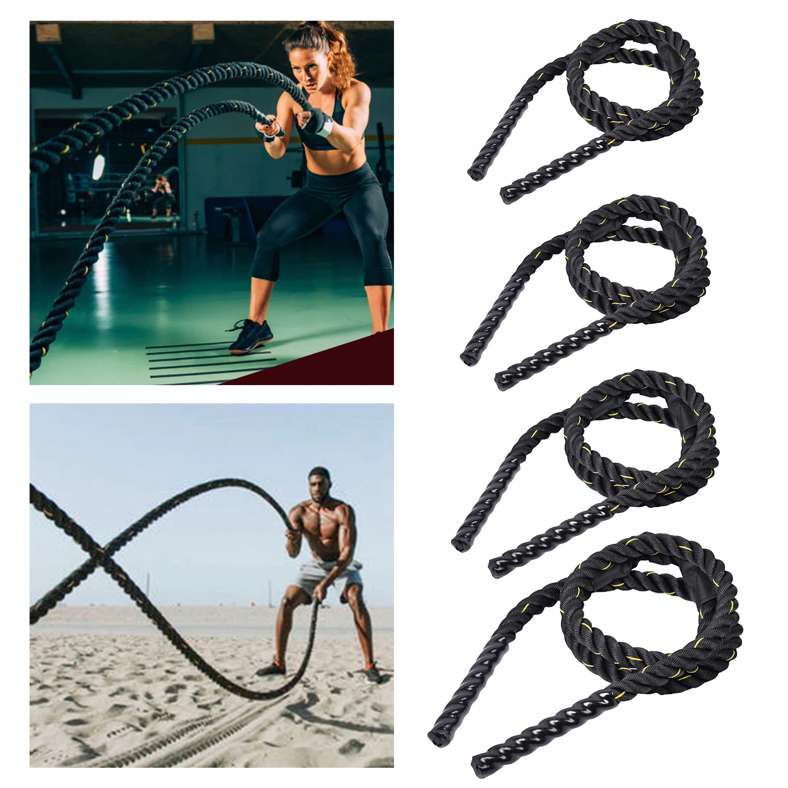 

38/50MM Battle Ropes, Full Body Workout Equipment for Women Men Muscle Core Strength Training Home Gym & Fitness Exercises Rope