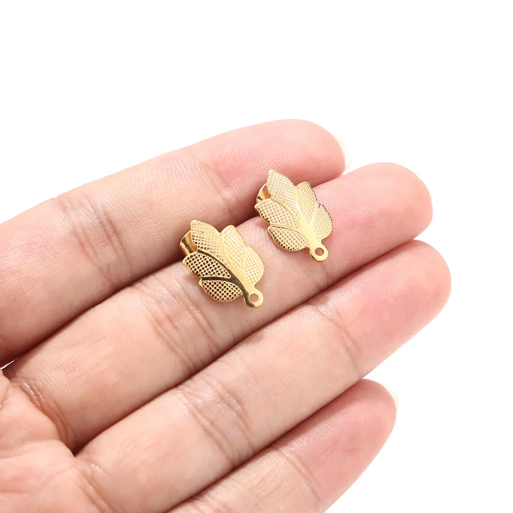 Новинка 10 шт./лот золотые серьги-гвоздики из нержавеющей стали в форме