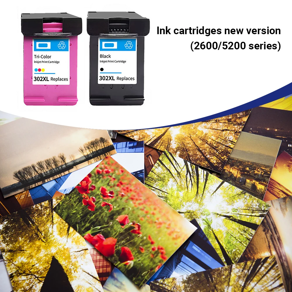 

304XL Ink Cartridges 2600/5200 Series Compatible with HP302 Ink Cartridge for DeskJet HP1111 HP2131 HP2132 HP1112