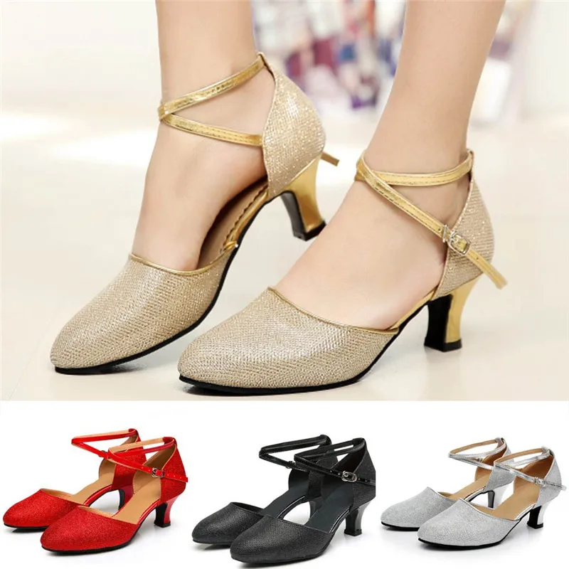 Женские туфли с блестками для бальных танцев танго сальсы латинских обувь