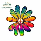 EARLFAMILY 13 см x 12,2 см для галстука, цветок, сила мира, автомобильные наклейки, устойчивые к царапинам наклейки, мотоциклетная виниловая пленка для автомобиля