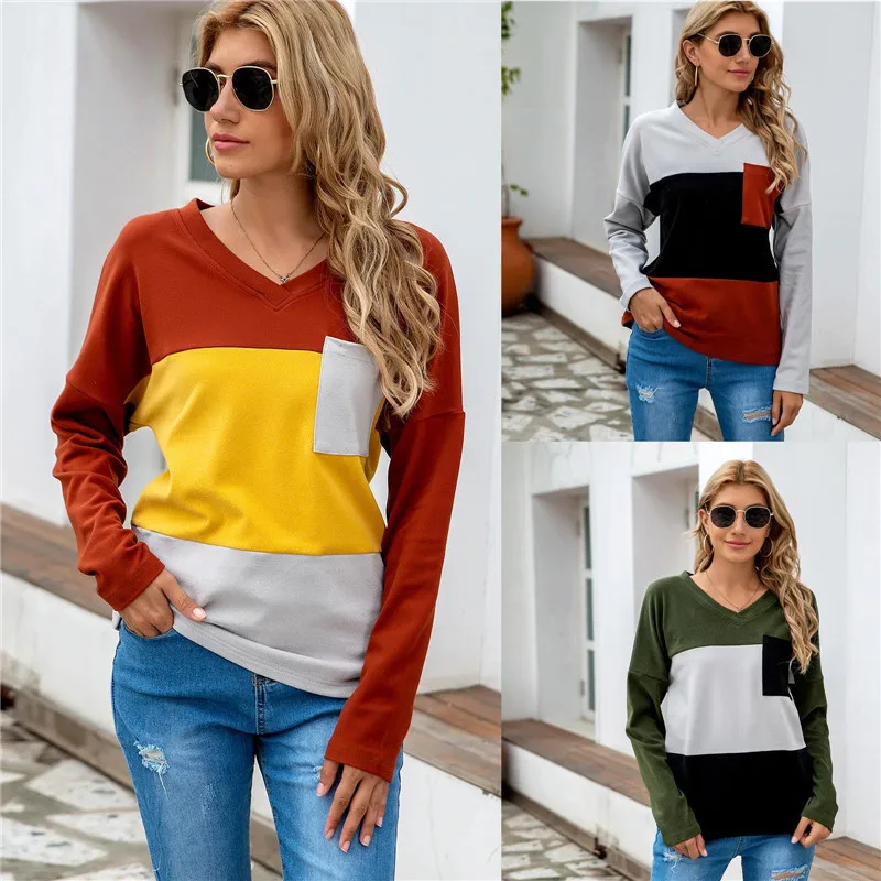 

5XL 2020 New Winter Women Patchwork Striped Sweatshirts Autumn Casual Loose Plus Size Hoodies Tops Fashion Ladies Pullovers Top
