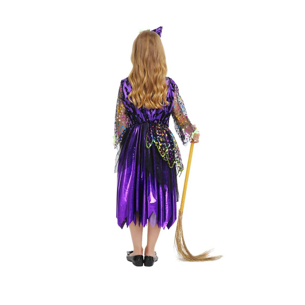 

Hot New Halloween Children's Costume Purple Star and Moon Witch Cosplay Costume Masquerade Carnival Carnival Performance Fancy