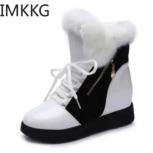 High Quality Women Boots Lace Up Martin Ankle Fur Winter Warm Shoes European Size | Обувь