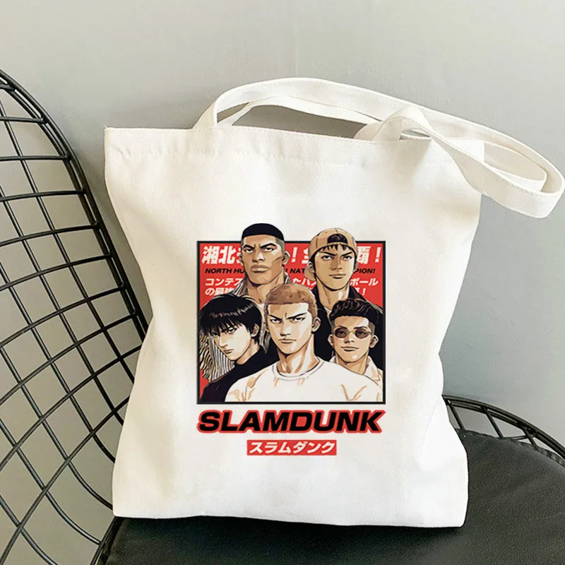 

Slam Dunk Shoping Bags Canvas Fabric Bag Shopper Reusable Shopping for Boutique White Handbag Designer Handbags 2021 Tote Women