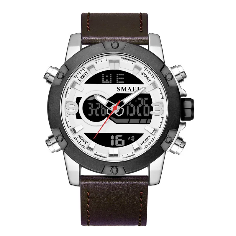 

New Watch Street Outdoor Sports Multi-Function Electronic Watch Men's Waterproof Leather