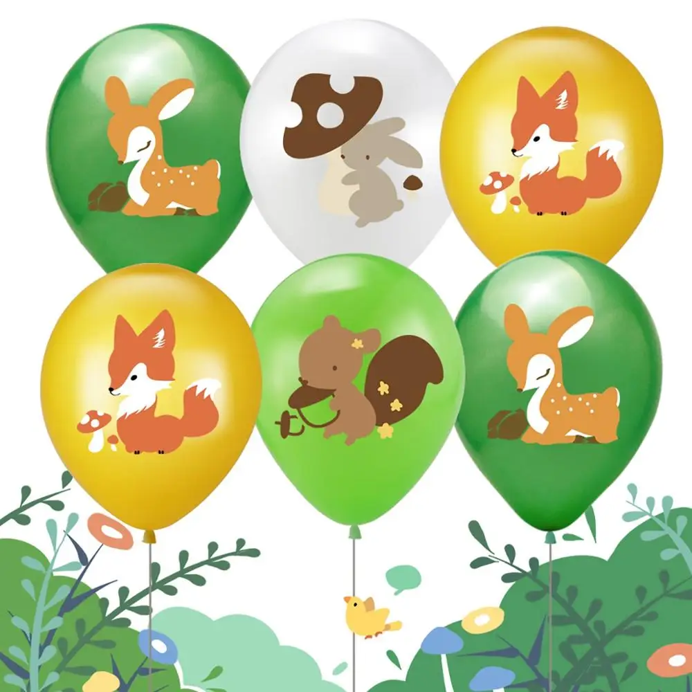 

QIFU Woodland Animals Balloon Woodland Birthday Party Deocr Kids Safari Jungle Party Decor Forest Party Supplies Baby Shower