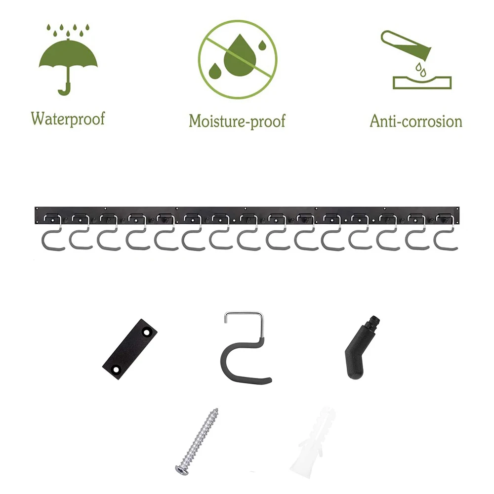 48 дюймов Регулируемый инструмент для хранения Системы 12 крючков настенный