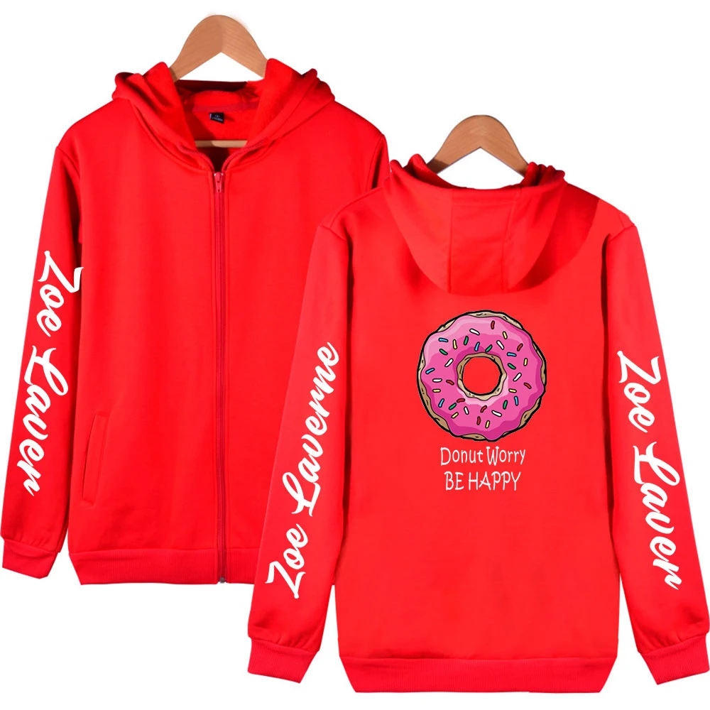 

WAMNI Zoe Laverne Zipper Hooded Sweatshirt Harajuku Casual Loose XXS-4XL Cotton Plus Polyester Hoodie Pullover Fashion Print