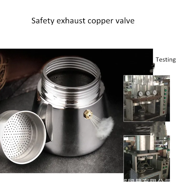 Кофеварки Эспрессо Geyser 4/6 чашек 304 нержавеющая сталь Индукционная кофеварка Мока